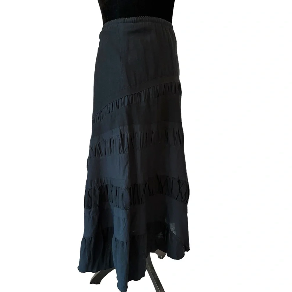 Bleu Bayou Black Boho Maxi Skirt Size Small - Picture 7 of 10